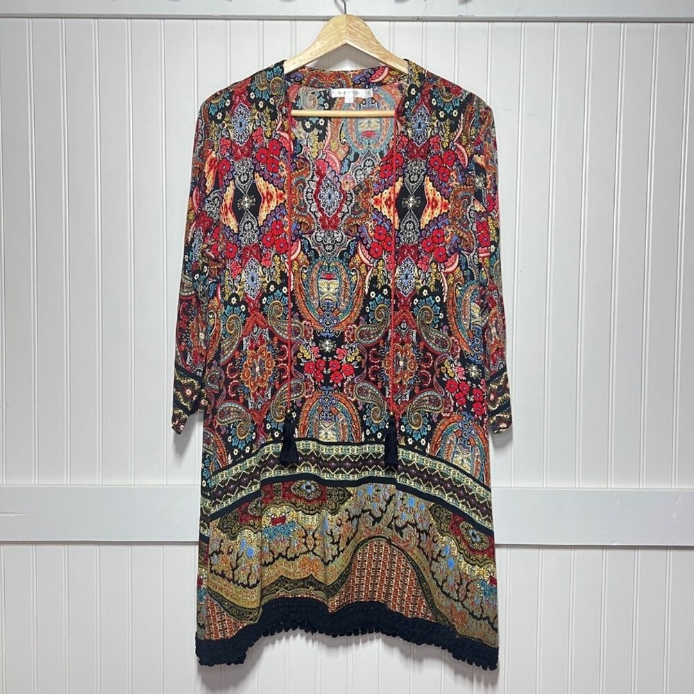 Love Kyla Dress Top Boho Fairy Whimsigoth Twee Paisley Floral Colorful Red Black